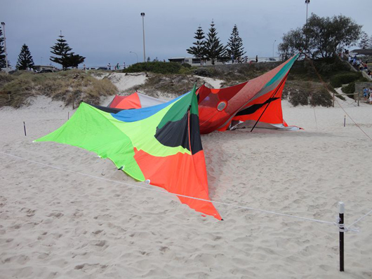 Maia Anthea Marinelli’s ‘Wind Playground’ at Sculpture by the Sea in Cottesloe, Perth. Photo courtesy Sculpture by the Sea.