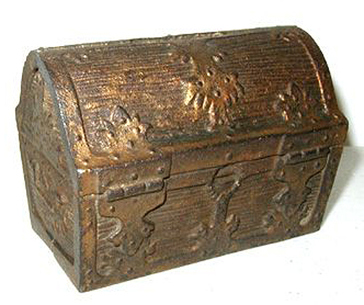 A treasure chest may be hidden in the mountains outside Santa Fe. Image courtesy of LiveAuctioneers.com Archive and Homestead Auctions.