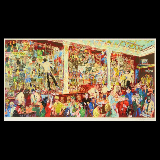 Leroy Neiman, (American 1921-2012), ‘McRory's Whiskey Bar,’ serigraph on paper. Estimate: $2,000-$3,000. Michaan’s Auction image.