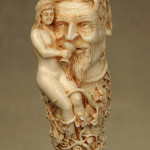 Beautifully carved cane of Bacchus, the Greek god of wine, merrymaking, theater and ecstasy. Tradewinds Antiques image.
