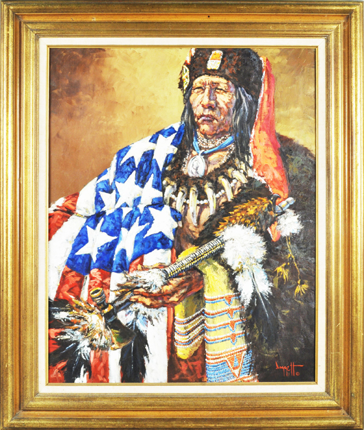 Noel Daggett, Native American portrait. Woodbury Auction image.