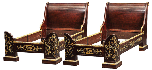 Pair of Jacob Jeanselme beds. Auction Gallery of the Palm Beaches Inc.