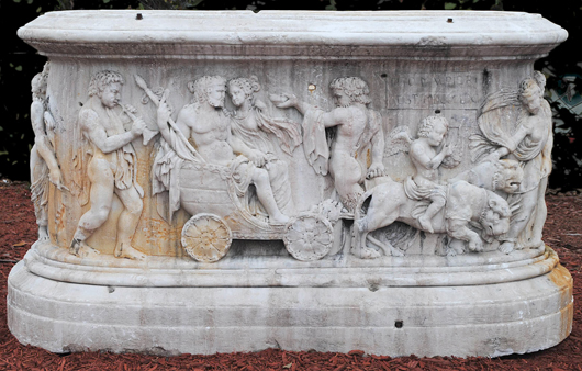 Italian marble sarcophagus. Auction Gallery of the Palm Beaches Inc.