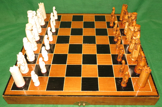 Ivory chess set. Carstens Galleries image.