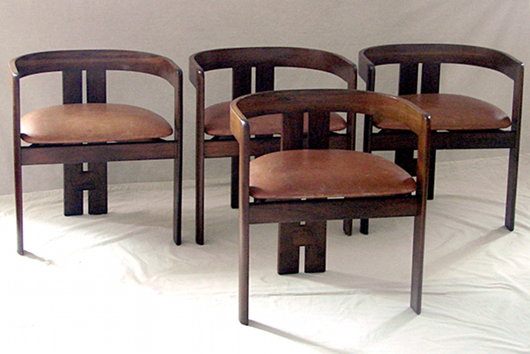 Four chairs by Tobia Scarpa, Gavina, 1957. Est. € 1,000-1,200. E-Art Auctions image.