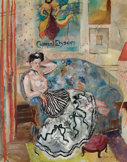 Emilio Grau Sala, ‘Champs Elysee,’ oil on canvas, 38 × 29 inches. Estimate: $25,000–$35,000. Barridoff Galleries image.