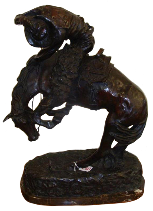 Remington bronze statue, ‘Rattlesnake.’ ATM Antiques & Auctions image.