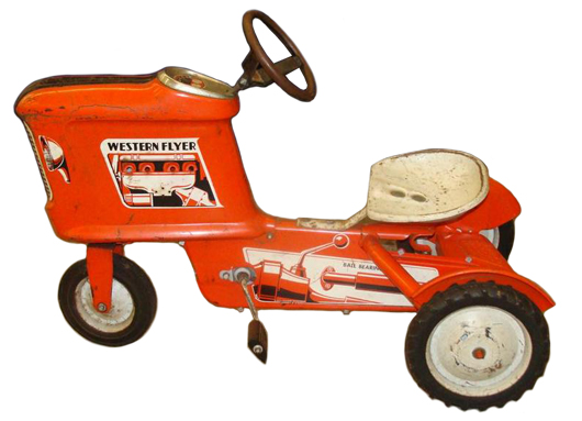 Vintage Western Flyer pedal tractor. ATM Antiques & Auctions image.