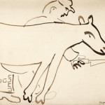 Marc Chagall – ‘The Butcher,’ brush and ink drawing, circa 1930. Fairhead Fine Art image.