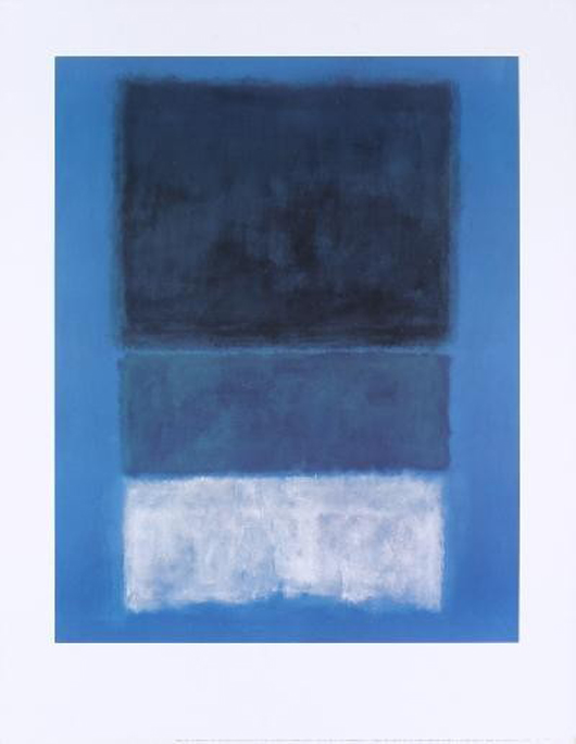 Mark Rothko 'No. 14 White and Greens in Blue' lithograph poster. Image courtesy of LiveAuctioneers.com and UniversalLive.