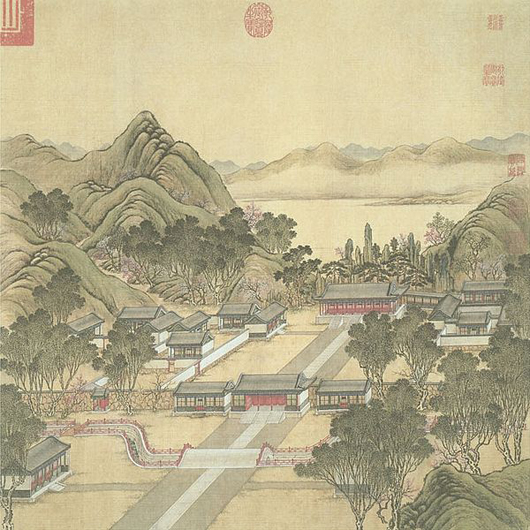 Chinese painting depicting the old Summer Palace. Image by Shen Yuan, Tangdai, Wang Youdun. This file is licensed under the Creative Commons Attribution-Share Alike 3.0 Unported license. 