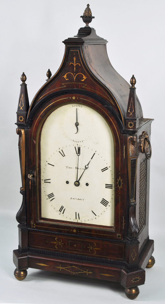 Georgian bracket clock. Woodbury Auction image.