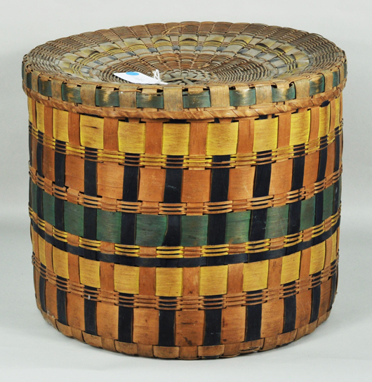 Native American basket. Woodbury Auction image.