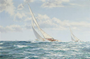 Montague J. Dawson (1895-1973), ‘The America's Cup Race 1962, Weatherly and Gretel,’ oil on canvas. Gray’s Auctioneers.