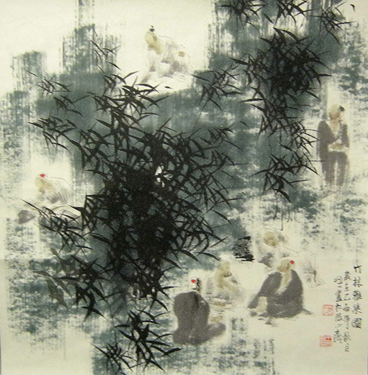 Painting by Wang Ming Ming (Chinese, b. 1952). Est. $4,000-$6,000. Imperial Auctioneers image.