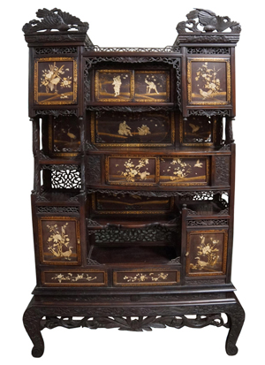 Chinese ancestral shrine cabinet, estimate: $1,950-2,950. Lewis & Maese Auctioneers image.