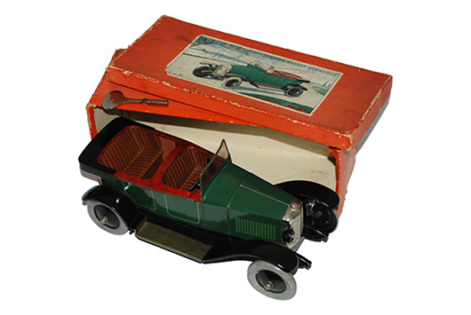 JEP (French) Torpedo Rocket open car, tin, original box, est. $3,000-$4,000. RSL Auction Co. image.