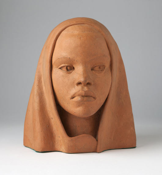 One in his series of terra-cotta busts of African American youths, this work by William Ellsworth Artis realized a record $33,000 at Moran’s April 23 Fine Art Auction (estimate: $15,000 - $25,000). John Moran Auctioneers image.