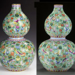 Left, the Chinese vase that was bid to $1.7 million in Altair Auctions' May 12, 2013 auction; right, the Chinese vase that sold at Jackson's International on May 23, 2012 for $3,840. Images courtesy of LiveAuctioneers.com Archive and the auction houses.