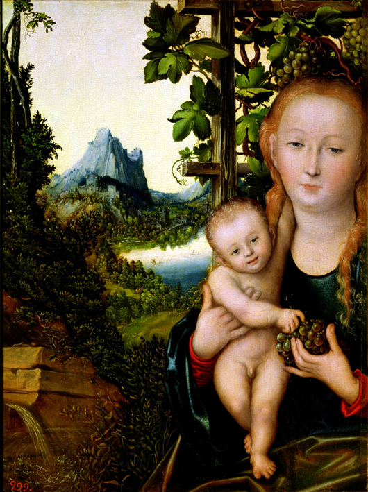 'Madonna and Child' by Lucas Cranach the Elder (1472-1553), circa 1520, is one of the paintings Poland wants returned. It is now at the Pushkin Museum of Fine Art, Moscow. Image courtesy of Wikimedia Commons.