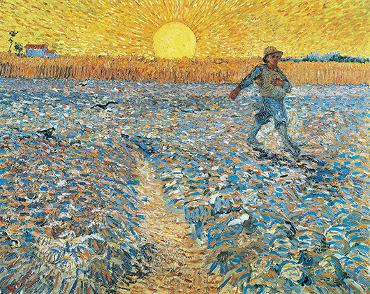 Copies of Van Gogh's sketchbook being sold by Amsterdam's Van Gogh Museum include the study for the Dutch master's 1888 oil on canvas 'The Sower (Sower at Sunset). The original artwork is part of the Kroller-Muller Museum collection.