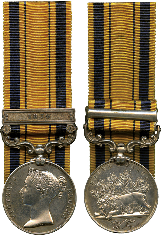 Rare South Africa 1879 Casualty Medal awarded to Trooper Francis ‘Louis’ Secretan. Dreweatts London / Baldwin’s image.