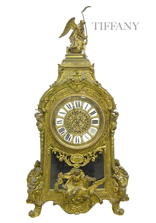 Tiffany & Co. brass-cased clock. Stephenson’s image.