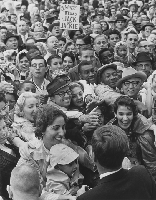 John F. Kennedy reaching out to crowd in Fort Worth, Texas, on Nov. 22, 1963. Photo by Gene Gordon, gelatin silver print. Amon Carter Museum of American Art, Fort Worth, Texas.