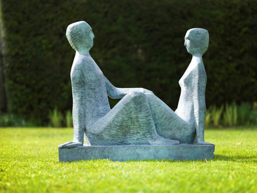 Terence Coventry, 'Couple I,' bronze, edition of five, on view at the Fresh Air open air sculpture exhibition in Quenington, Gloucestershire from June 16 June to July 17 where it will be priced at £13,500 ($20,400). Image courtesy of Fresh Air.