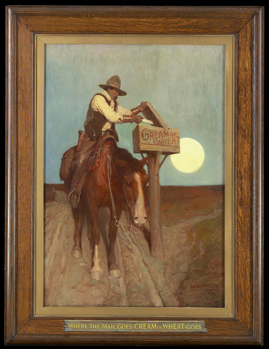 Newell Convers Wyeth (American 1882-1945), ‘Rural Delivery (Where the Mail Goes, 'Cream of Wheat' Goes),’ 1906, oil on canvas. Minneapolis Institute of Art, Gift of the National Biscuit Co., 70.63.