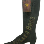 Clothing stores in the 19th century often displayed a sign that looked like a boot. It was a simple shape to make and easy to understand. This 47-inch-high wooden sign with its old paint sold for $911 at a Garth's auction in Ohio.