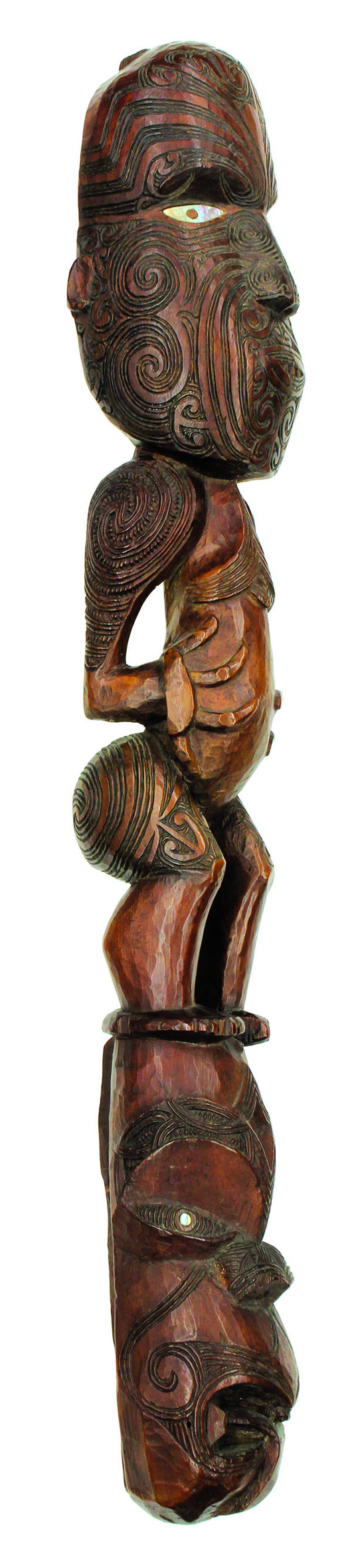 This significant 19th century Maori people, New Zealand, was expected to achieve $22,000 but sold impressively for almost double at $41,650. Clars Auction Gallery image.