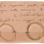 Rare signature and violin strings from the Italian virtuoso and composer Niccolo Paganini (1782-1840), offered in RR Auction's sale that runs through June 19. Image courtesy of RR Auction.