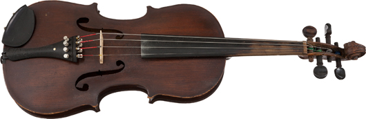 Outlaw Jim Younger’s three-quarter-size fiddle. Estimate: $10,000 plus. Heritage Auctions image.