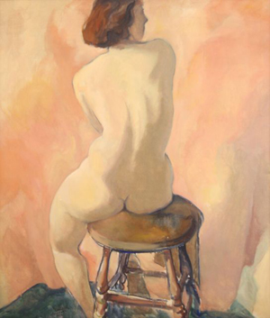 Carl Frederick Gaertner (1898-1952) seated nude, oil on canvas. Gray’s Auctioneers image.