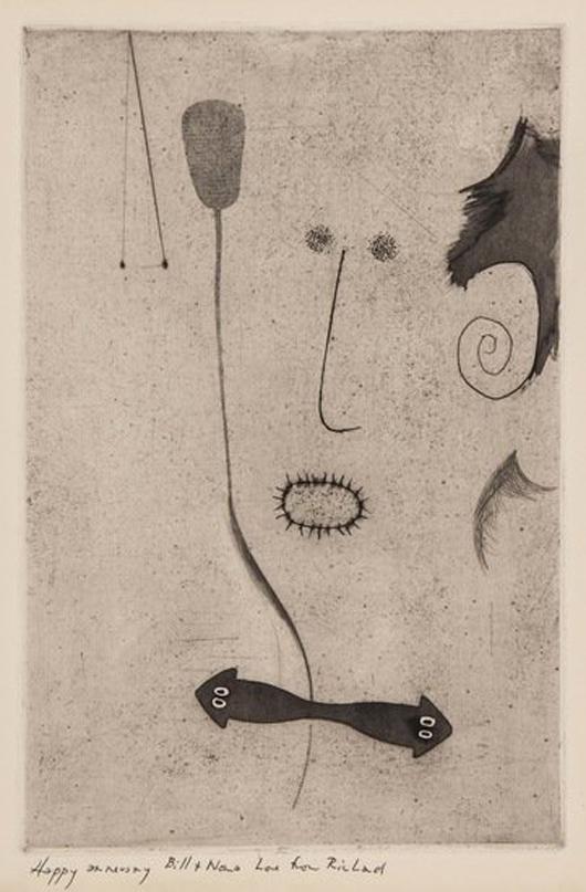 Richard Hamilton (1922-2011), Self-Portrait, rare soft-ground etching, 1951. Est. £10,000-£15,000. Bloomsbury image.
