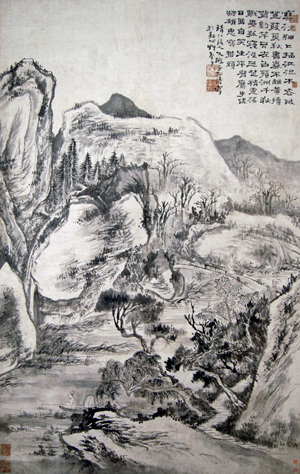 An antique Chinese landscape by Shi Tao’s titled 'Fishing in Mount Baipinzhou.' Estimate on request. Gianguan Auctions image.