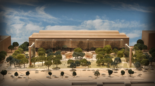 The Dwight D. Eisenhower Memorial will be situated at the base of Capitol Hill, across Independence Avenue from the National Air and Space Museum and north of the U.S. Department of Education. US Government image.