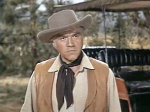 Cropped screenshot of Lorne Greene from the television series Bonanza. Episode: 'Showdown' (1960).