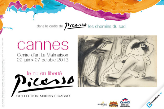 Poster announcing the exhibition 'Picasso, Nudity Set Free' at Le Centre d'Art la Malmaison. Image courtesy of the museum.