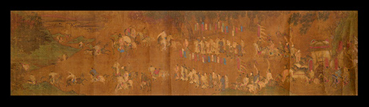 After Li Tang (1066-1150), Figures on Horseback, Qing Dynasty. Sold for $56,050. Michaan's image.