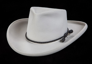 Stetson Cowboy hat worn by Clayton Moore as the Lone Ranger. Image courtesy of LiveAuctioneers.com and Brian Lebel's Old West Auction.