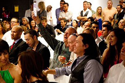 A shot of the crowd at the AIDS Project Los Angeles art auction fundraiser. Image courtesy of AIDS Project Los Angeles art auction fundraiser.