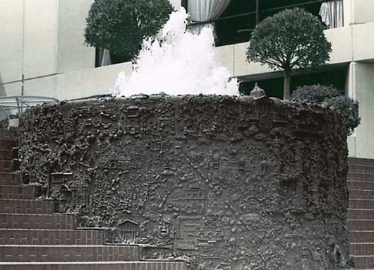 Ruth Asawa's (Japanese/American, b. 1926) fountain at the Grand Hyatt San Francisco, installed in 1973. Smithsonian Save Outdoor Sculptures project, US Federal Government.