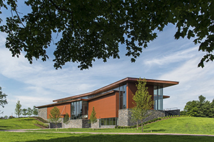 An artist's rendering of the east side of Pizzagalli Center for Art and Education, Shelburne Museum, Shelburne, Vt. Image courtesy of the Shelburne Museum.