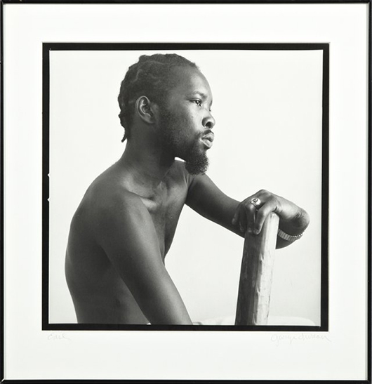 George Valentine Dureau (b. 1930-), 'Earl,' 1977 black & white photograph, artist signed, sold for $1,185. Image courtesy of LiveAuctioneers.com Archive and Crescent City Auction Gallery.