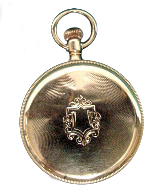 Tiffany pocket watch, 18K gold hunting case, 1890s. John W. Coker Ltd. image.
