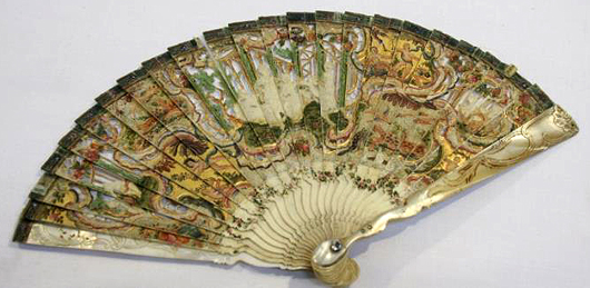 French ivory fan, 18th century. Unique Auctions image.