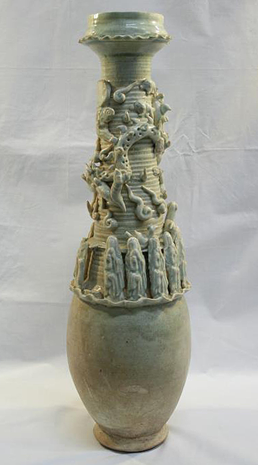 Tenth century Tang Dynasty funeral urn. Unique Auctions image.