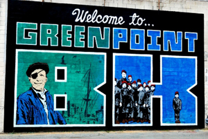 ‘Skewville, Welcome to Greenpoint BK,’ the India Street Mural Project, New York City. Photo via greenpointnews.com